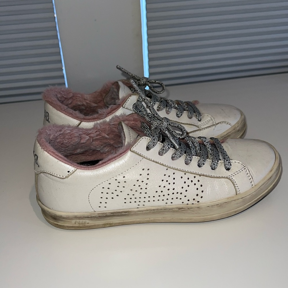 P448 John Pink Fur Lined Sneakers 36